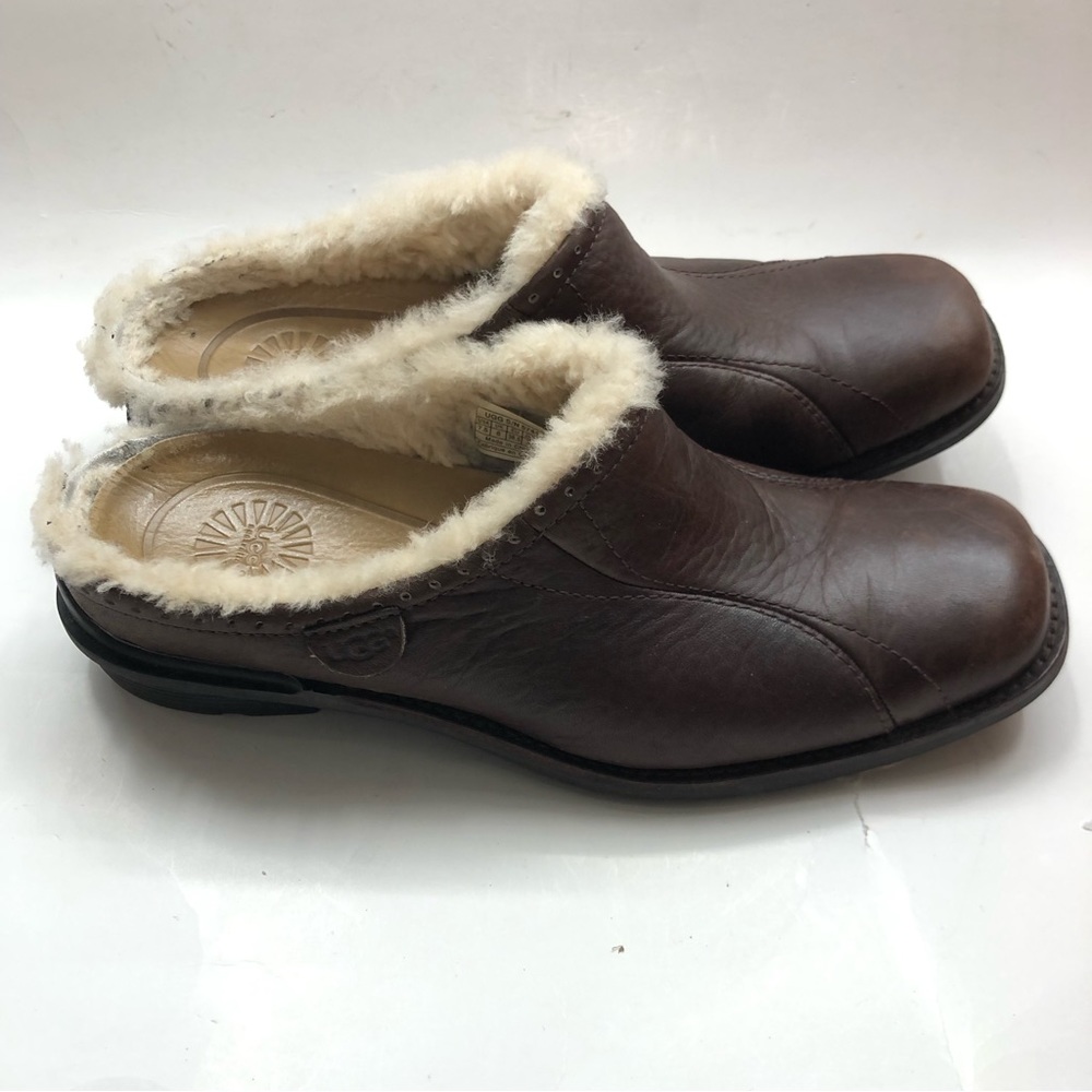 UGG Mule Womens 7.5 LANGFORD Brown Shearling Lined 5744